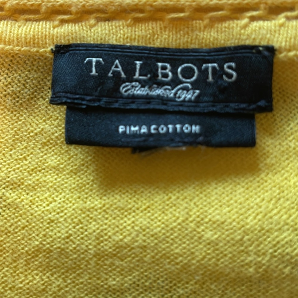 Talbots Vibrant Yellow Prima Cotton Tunic Lightweight Sweater Size Medium - Picture 3 of 8